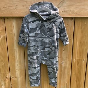 Camo Print Hooded One Piece